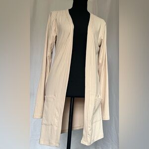 Streetwear Society Cream Ribbed Cardigan